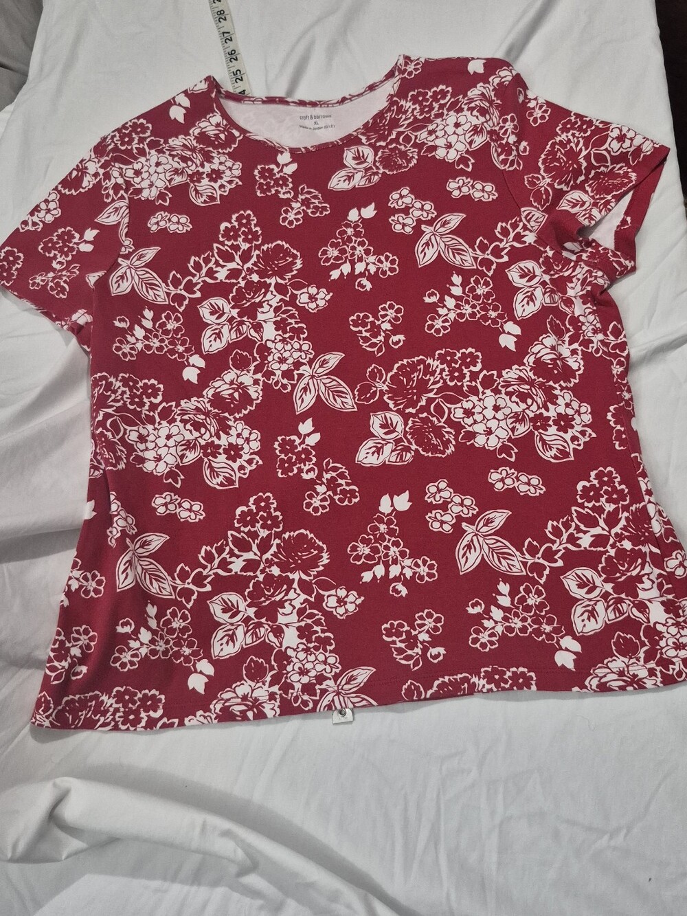 Womens XL Red Floral Top